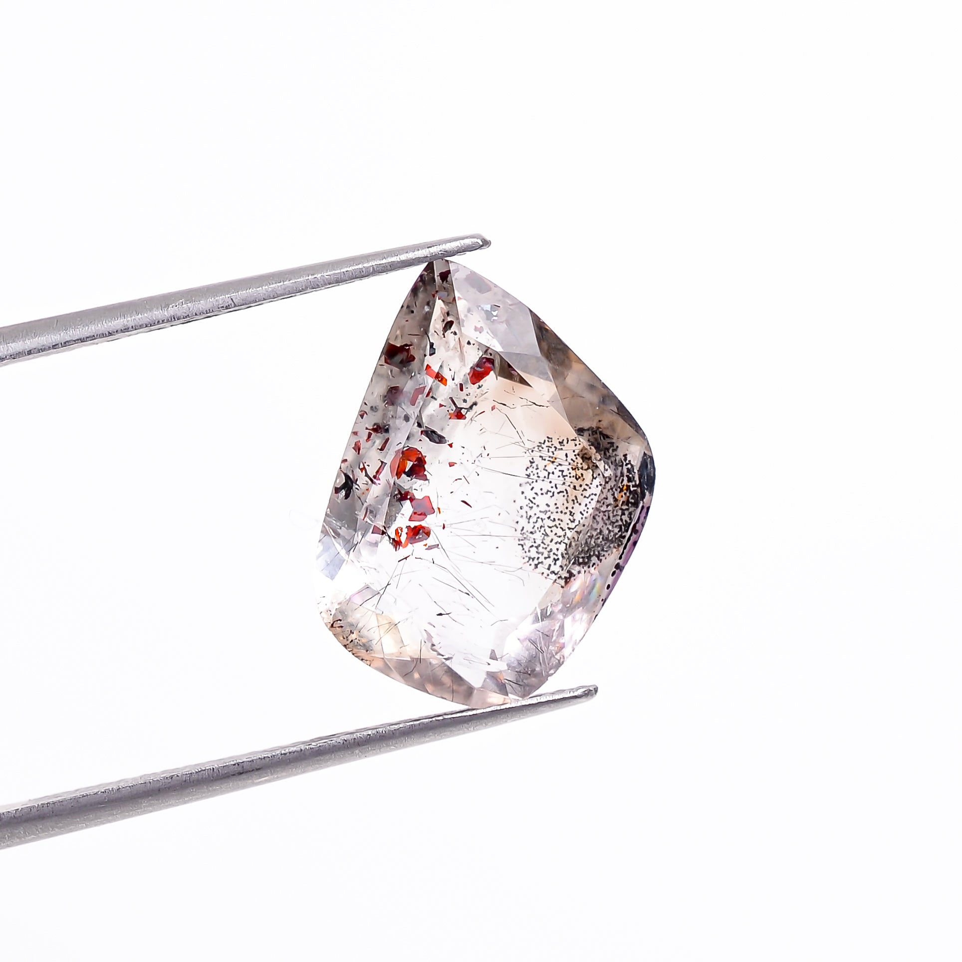 elestial hematite quartz fancy shape cut stone loose gemstone