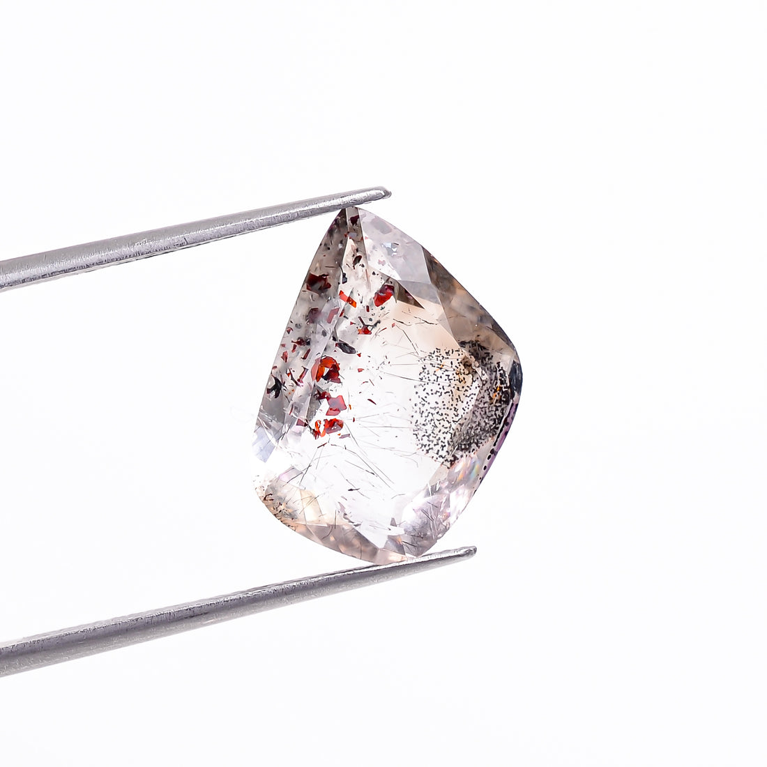 elestial hematite quartz fancy shape cut stone loose gemstone