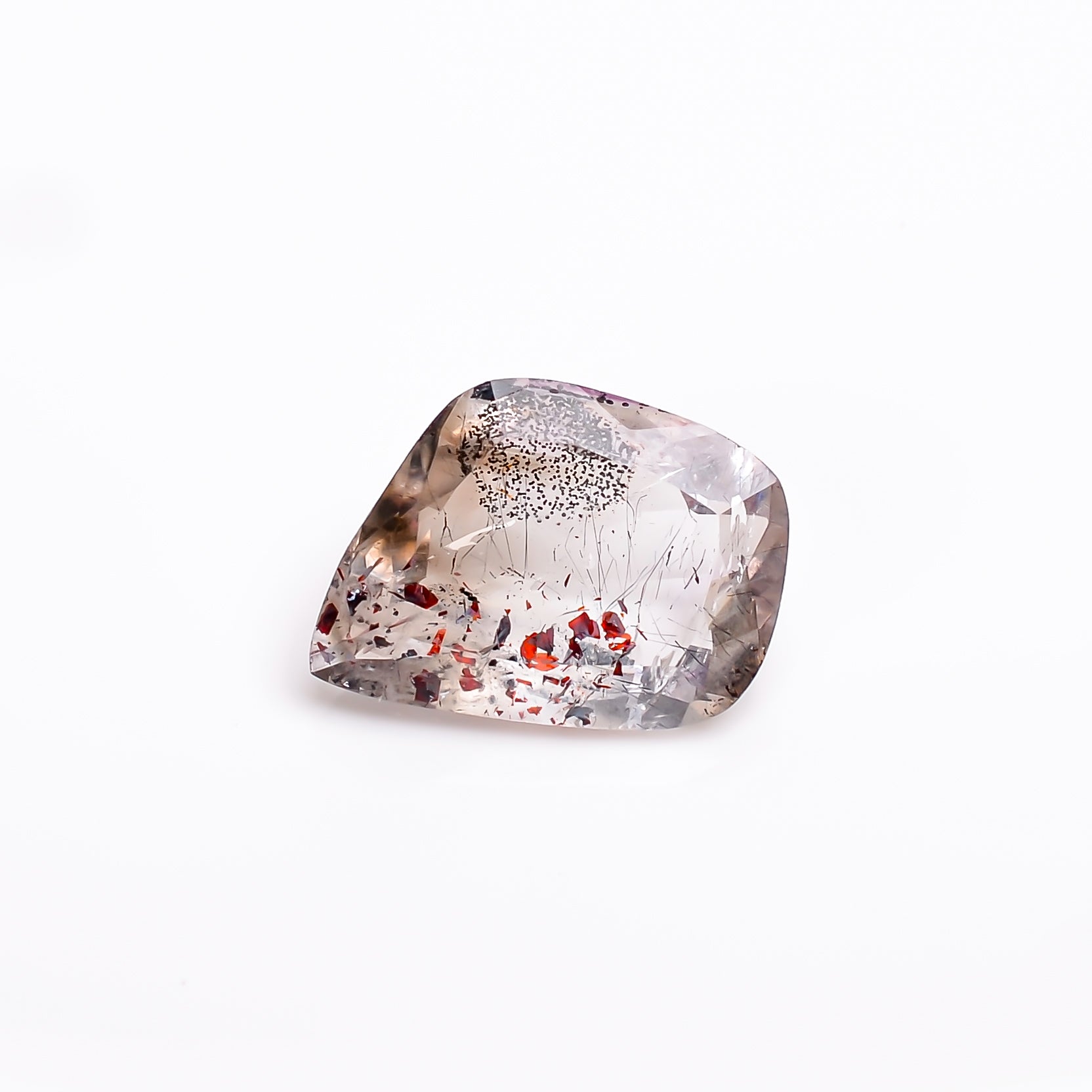 elestial hematite quartz fancy shape cut stone loose gemstone