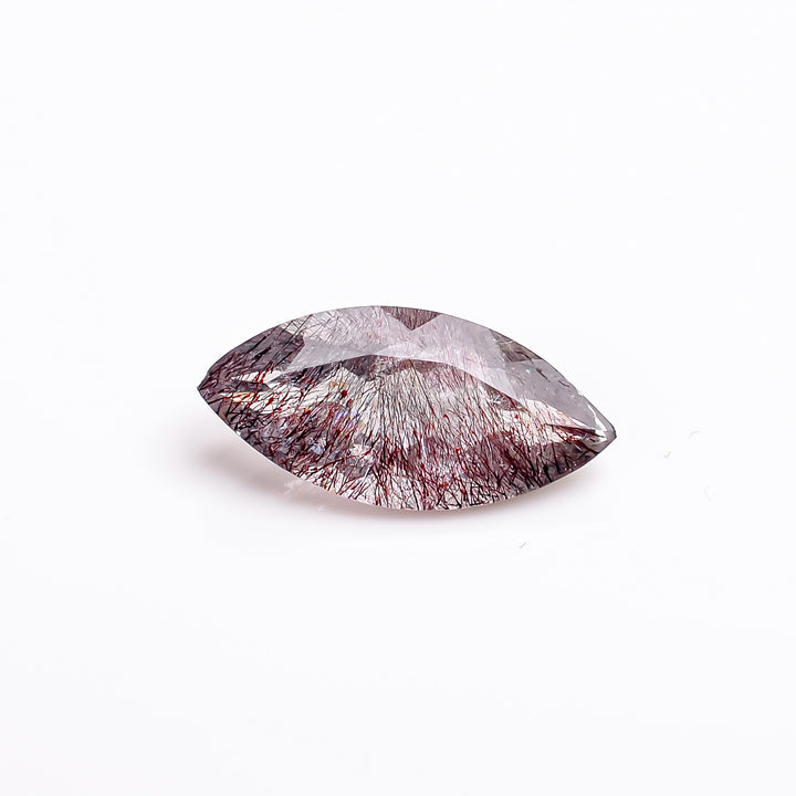 elestial hematite quartz marquise shape cut stone loose gemstone