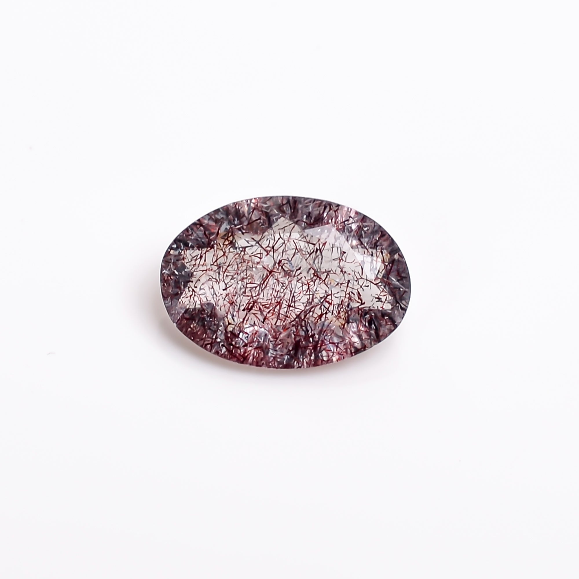 elestial hematite quartz oval shape cut stone loose gemstone