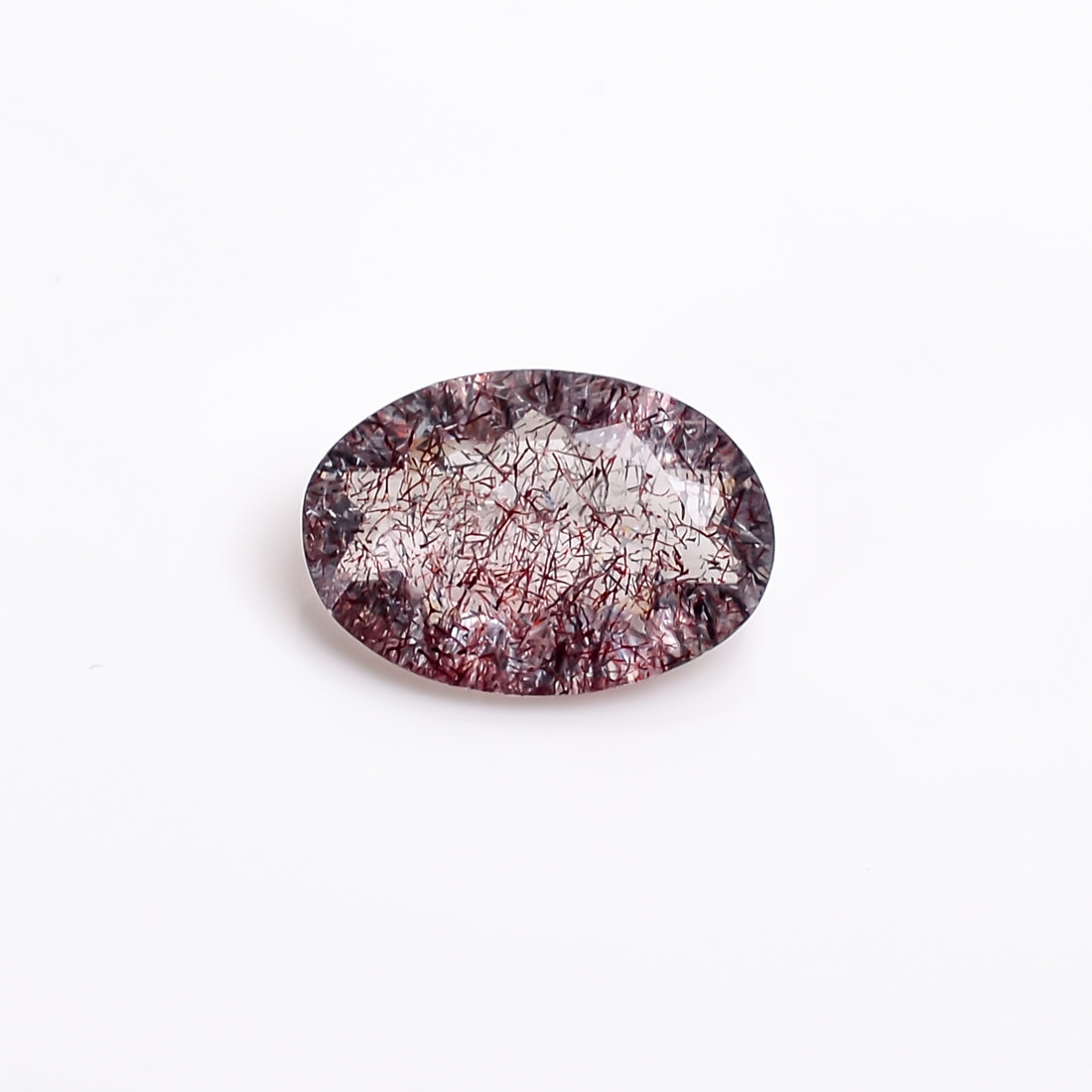 elestial hematite quartz oval shape cut stone loose gemstone