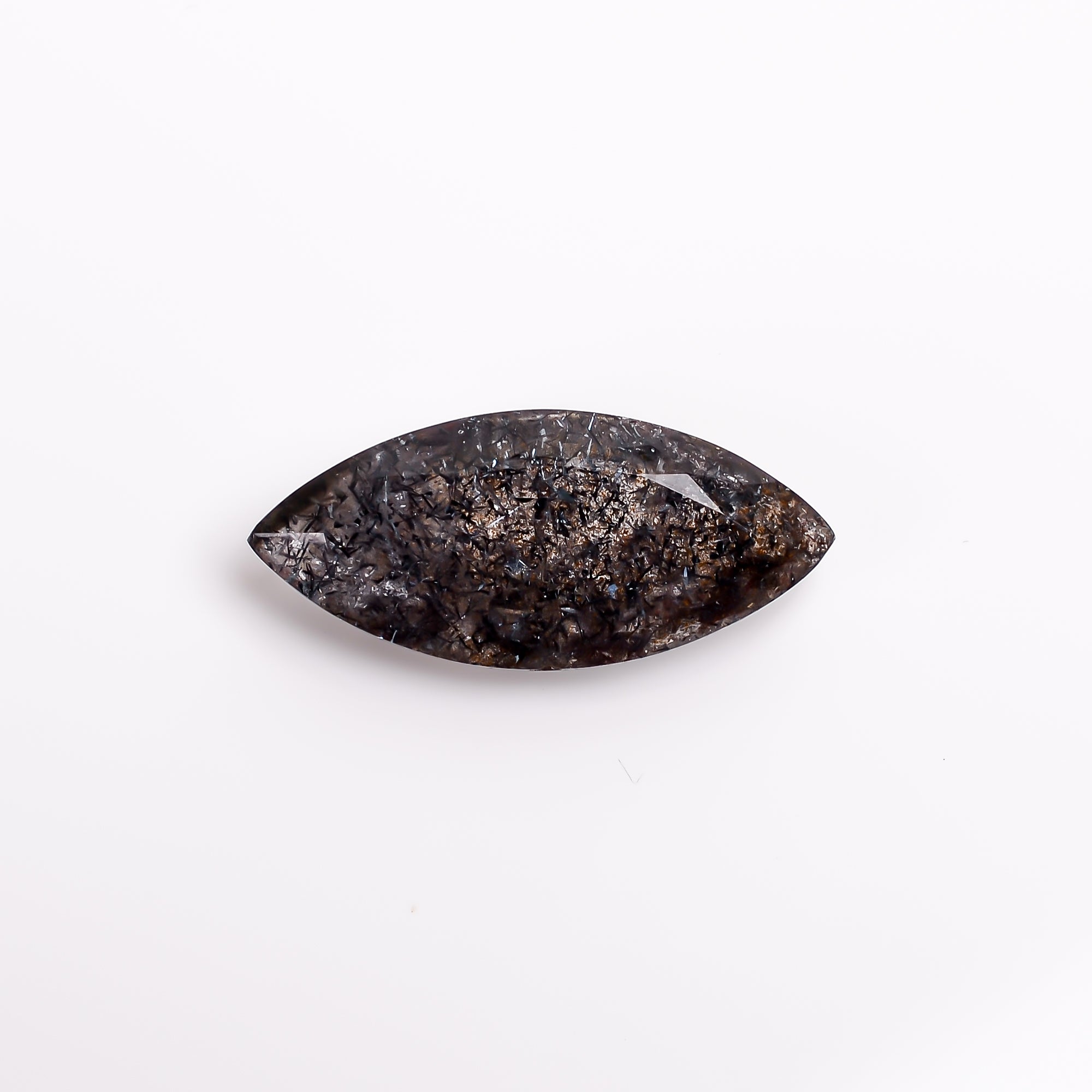 elestial hematite quartz marquise shape cut stone loose gemstone
