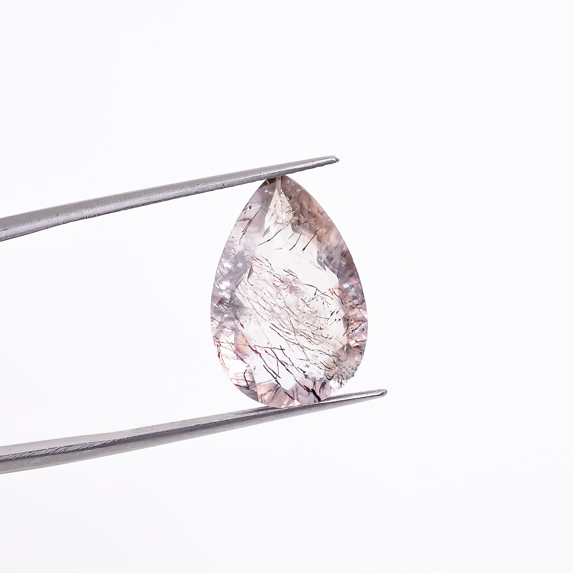 elestial hematite quartz triangle shape cut stone loose gemstone