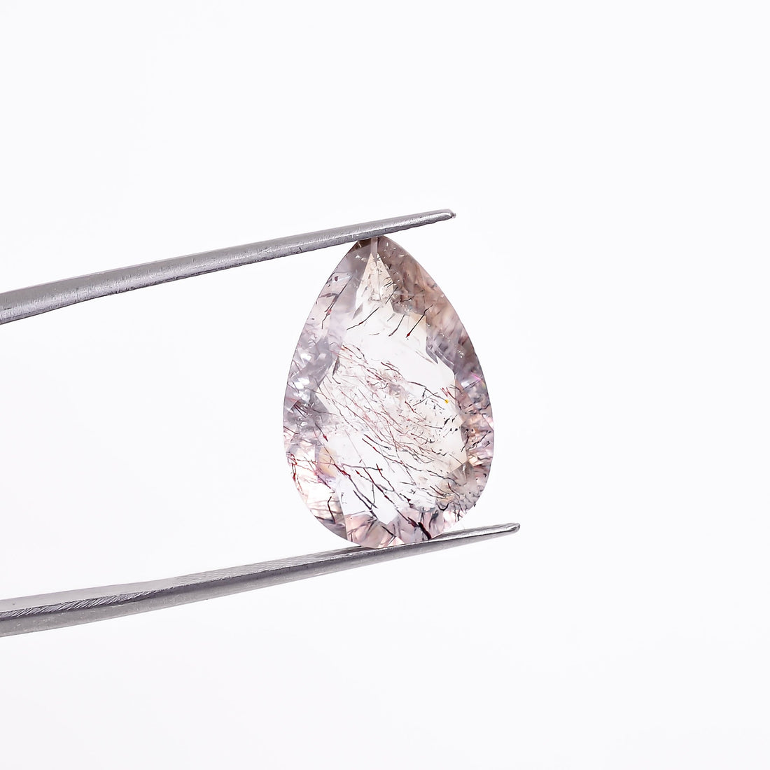 elestial hematite quartz triangle shape cut stone loose gemstone