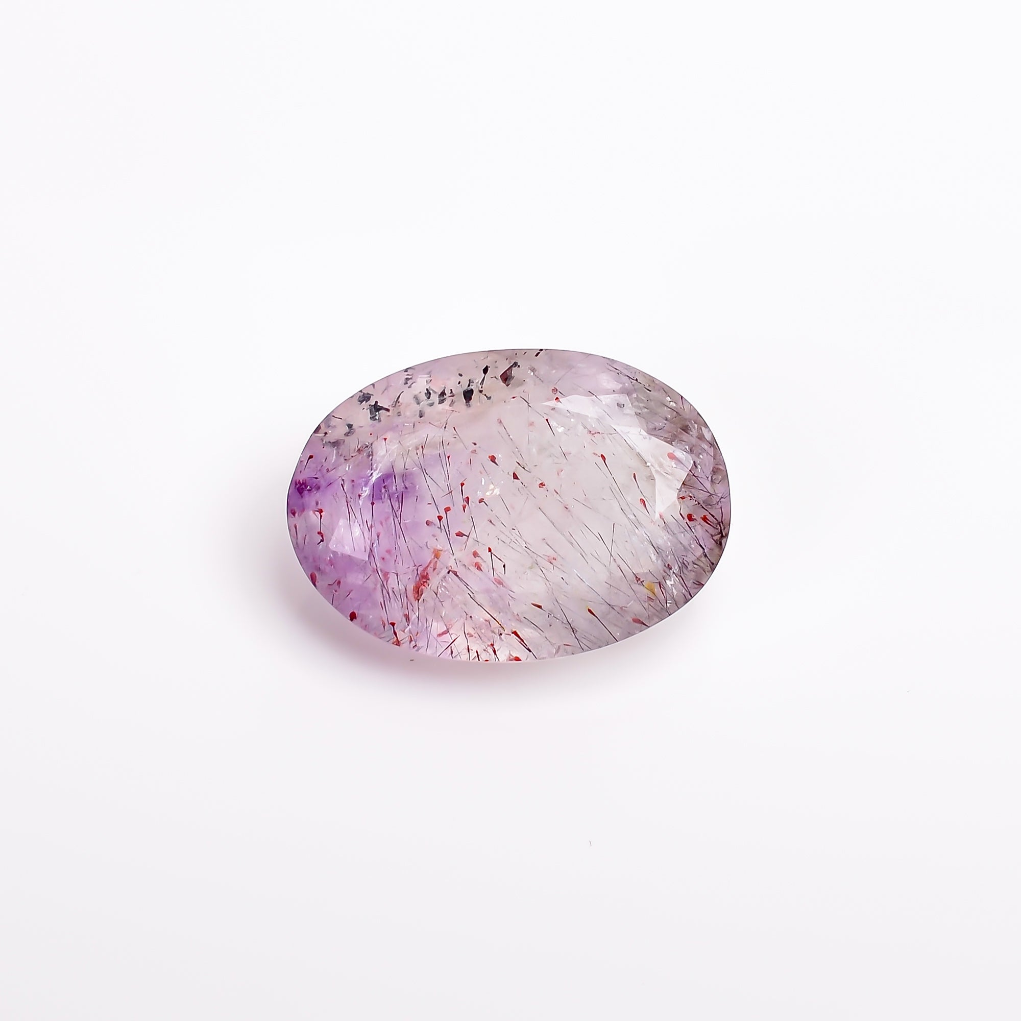 elestial hematite quartz oval shape cut stone loose gemstone
