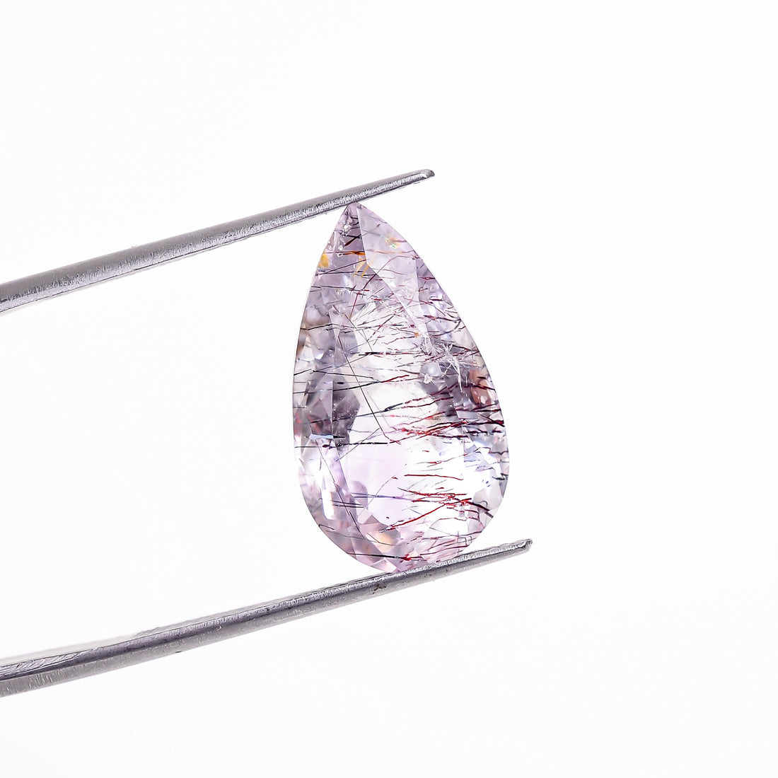 elestial hematite quartz pear shape cut stone loose gemstone