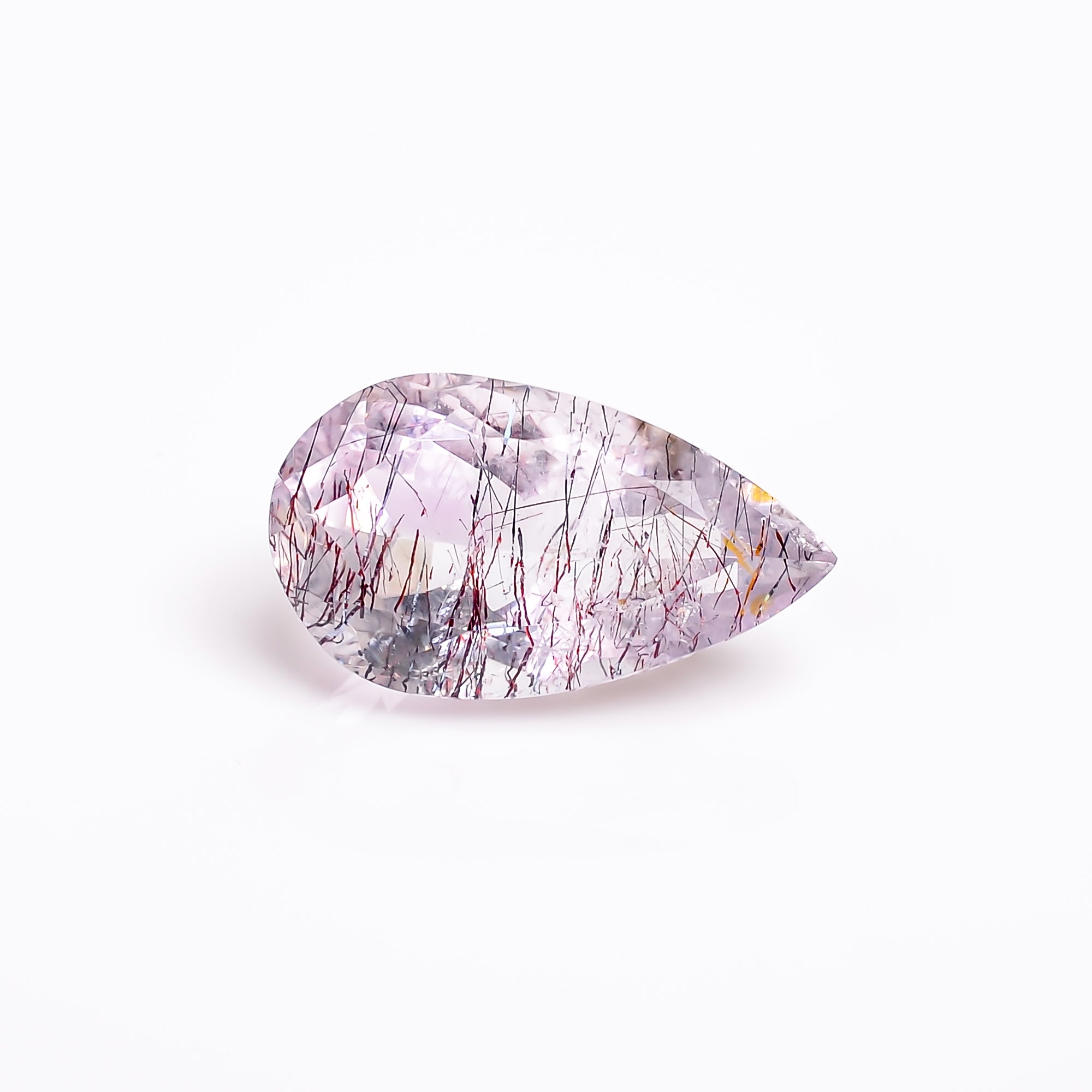 elestial hematite quartz pear shape cut stone loose gemstone