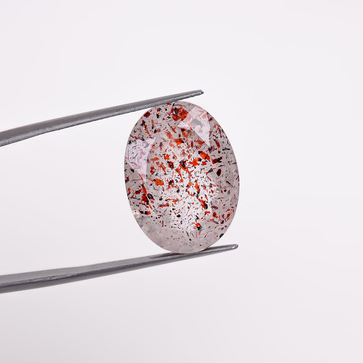 elestial quartz oval shape cut stone loose gemstone