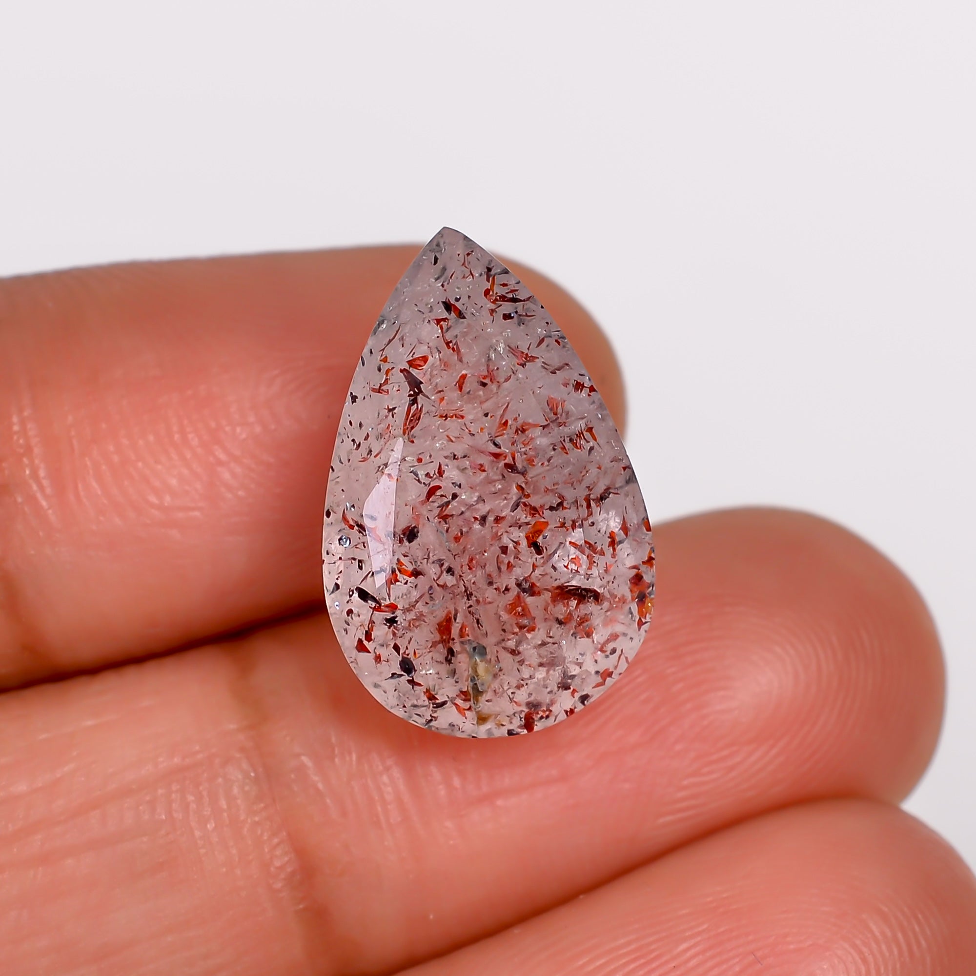 elestial quartz pear shape cut stone loose gemstone