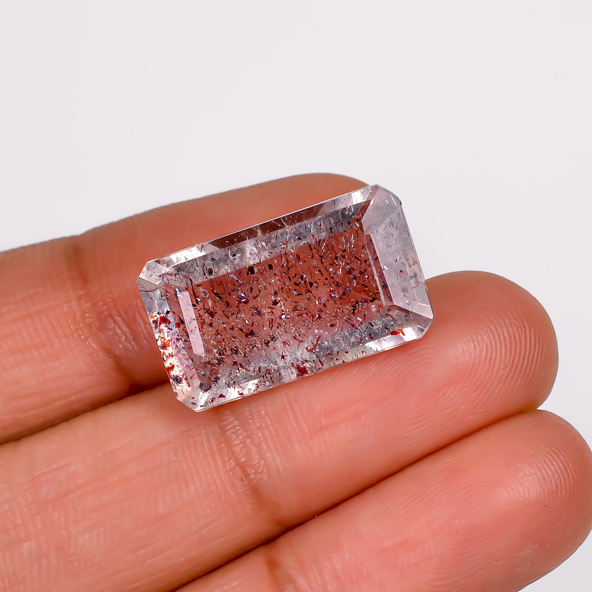 elestial quartz radiant shape cut stone loose gemstone