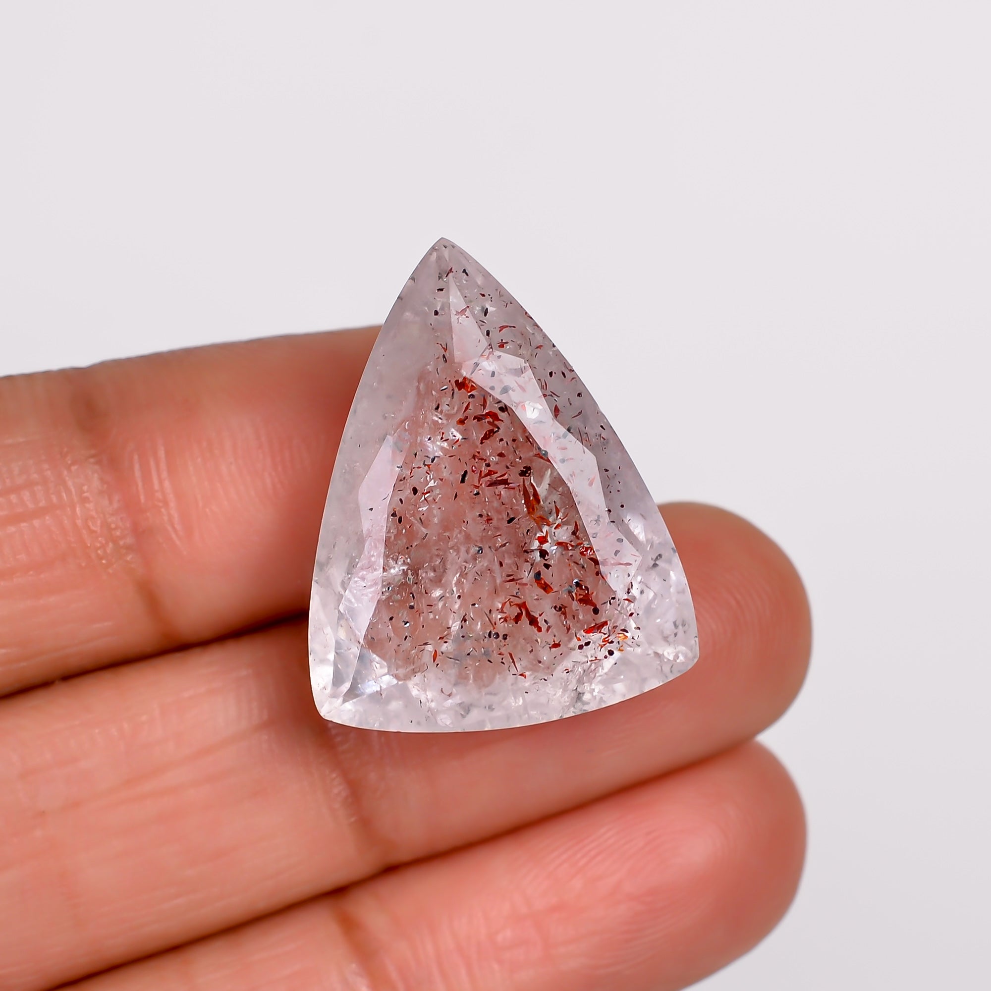 elestial quartz triangle shape cut stone loose gemstone