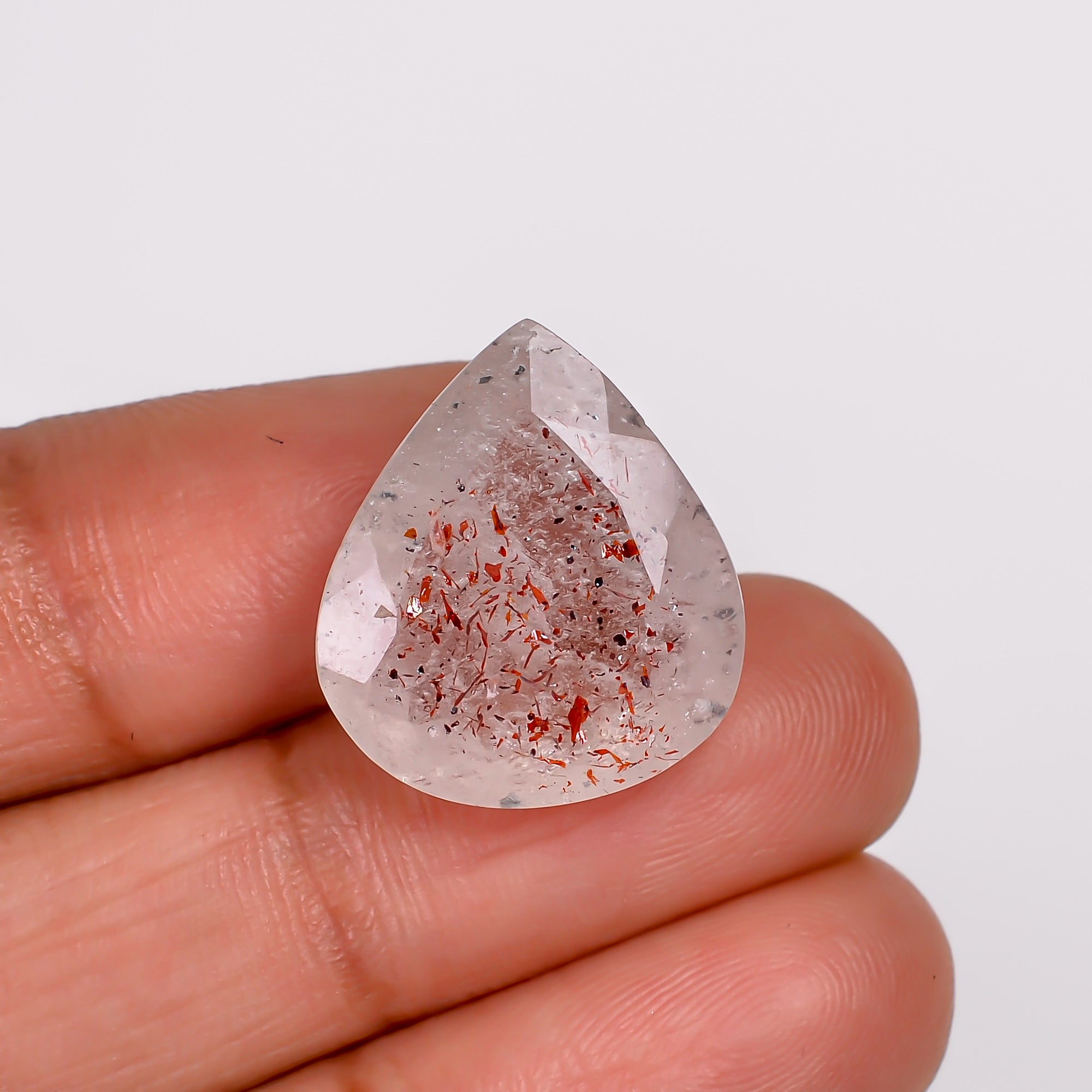 elestial quartz pear shape cut stone loose gemstone