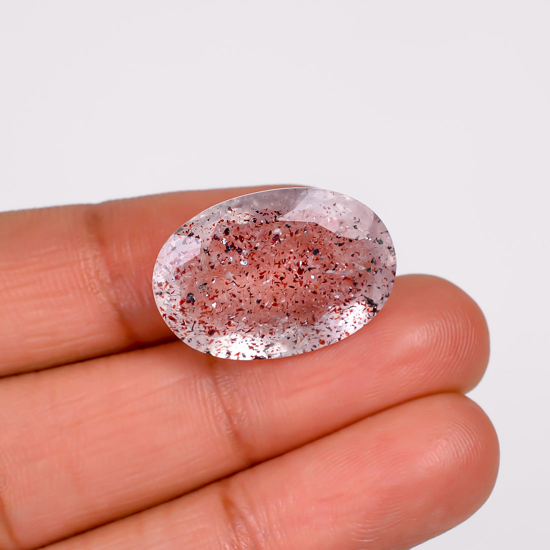 elestial quartz oval shape cut stone loose gemstone