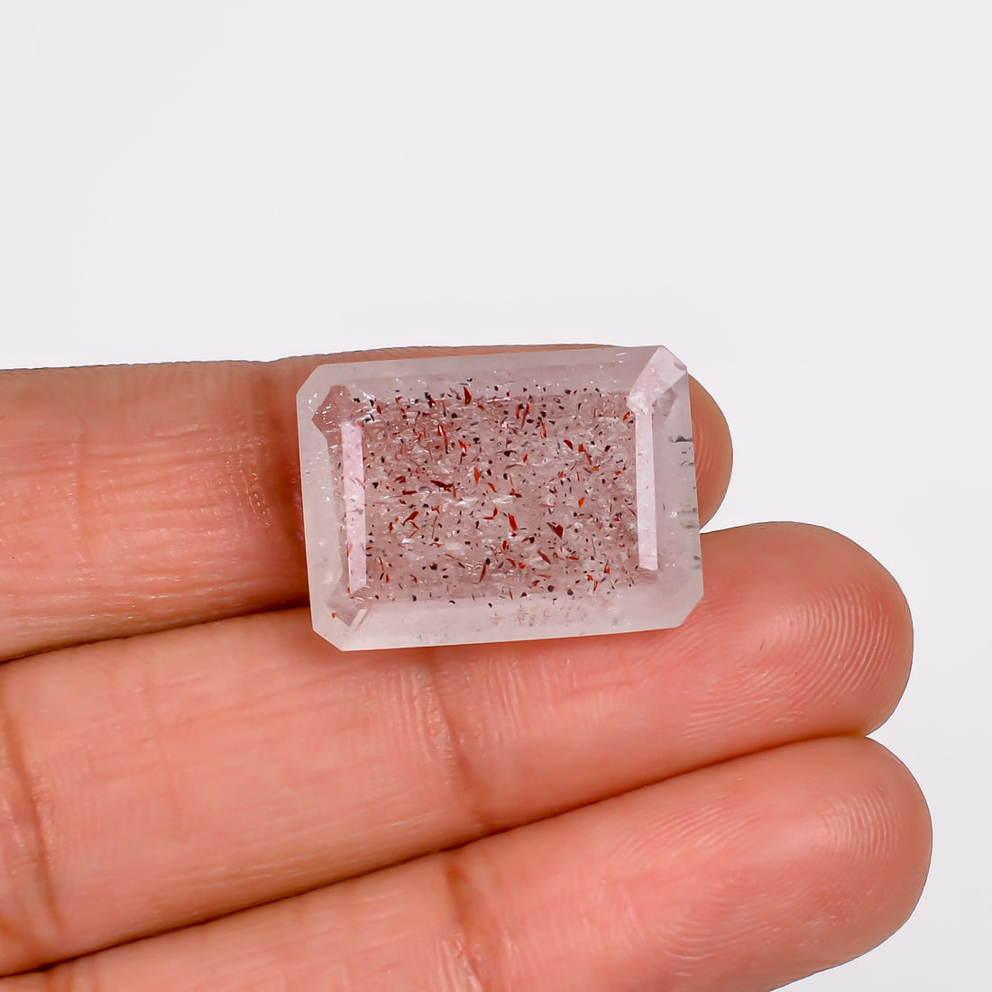 elestial quartz radiant shape cut stone loose gemstone