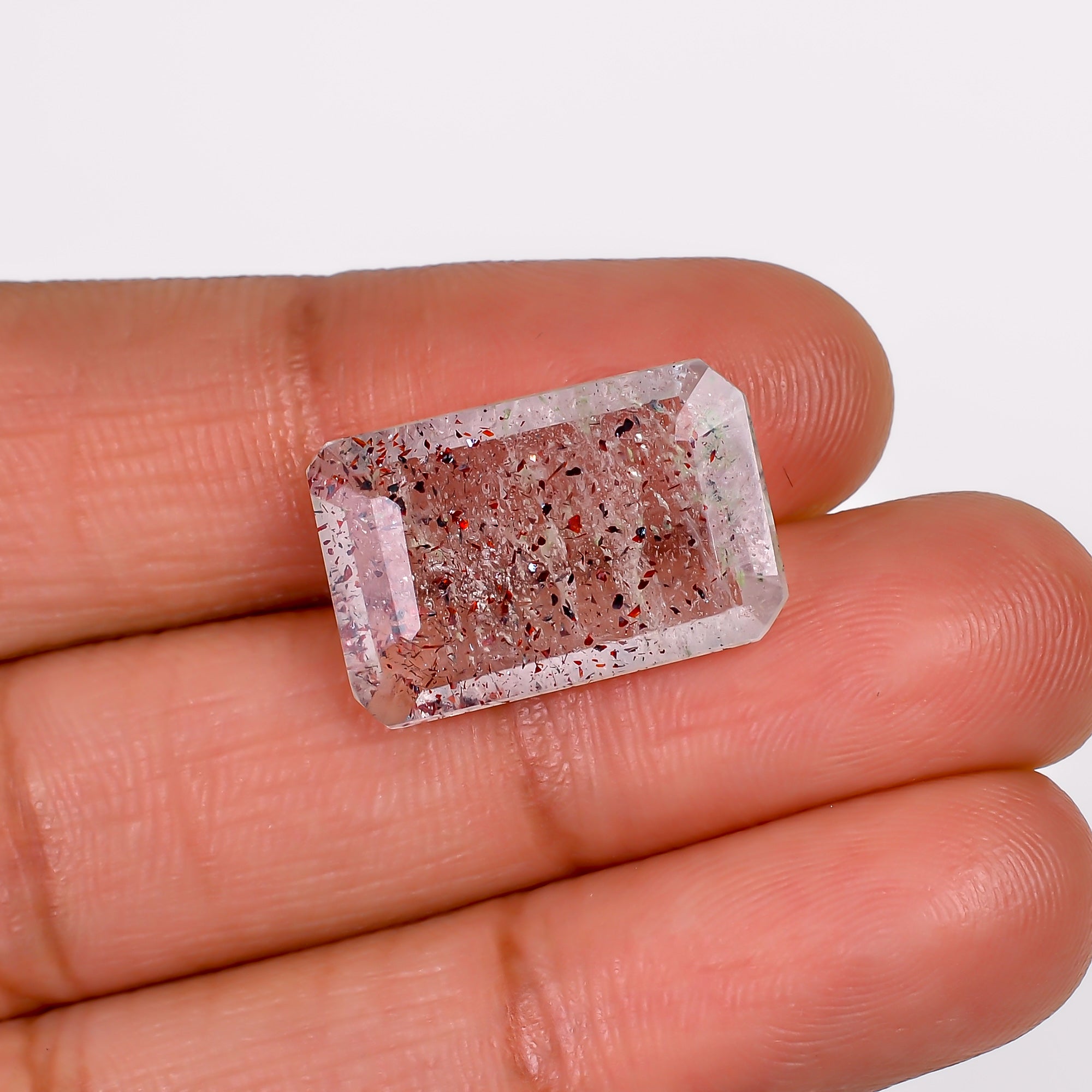 elestial quartz radiant shape cut stone loose gemstone