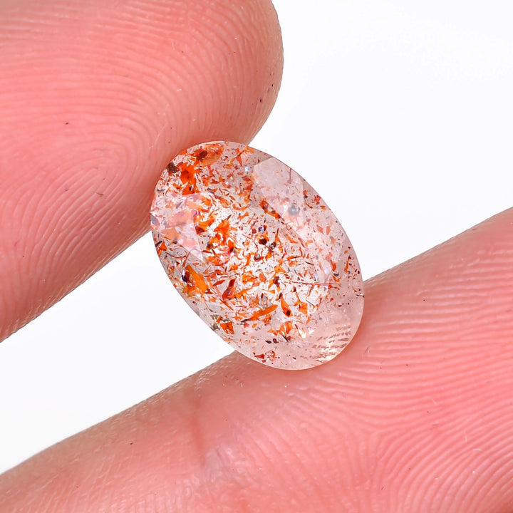 elestial hematite quartz round shape cut stone loose gemstone