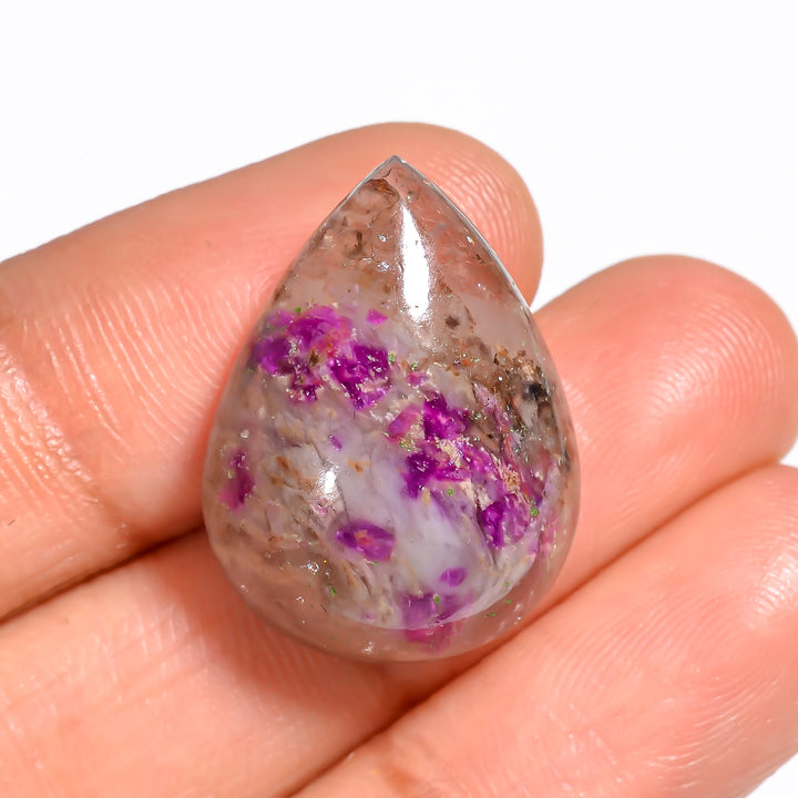Sugilite Pear Shape Cabochon Loose Gemstone For Making Jewelry 18.5 Ct. 22X16X7 mm Y-9101