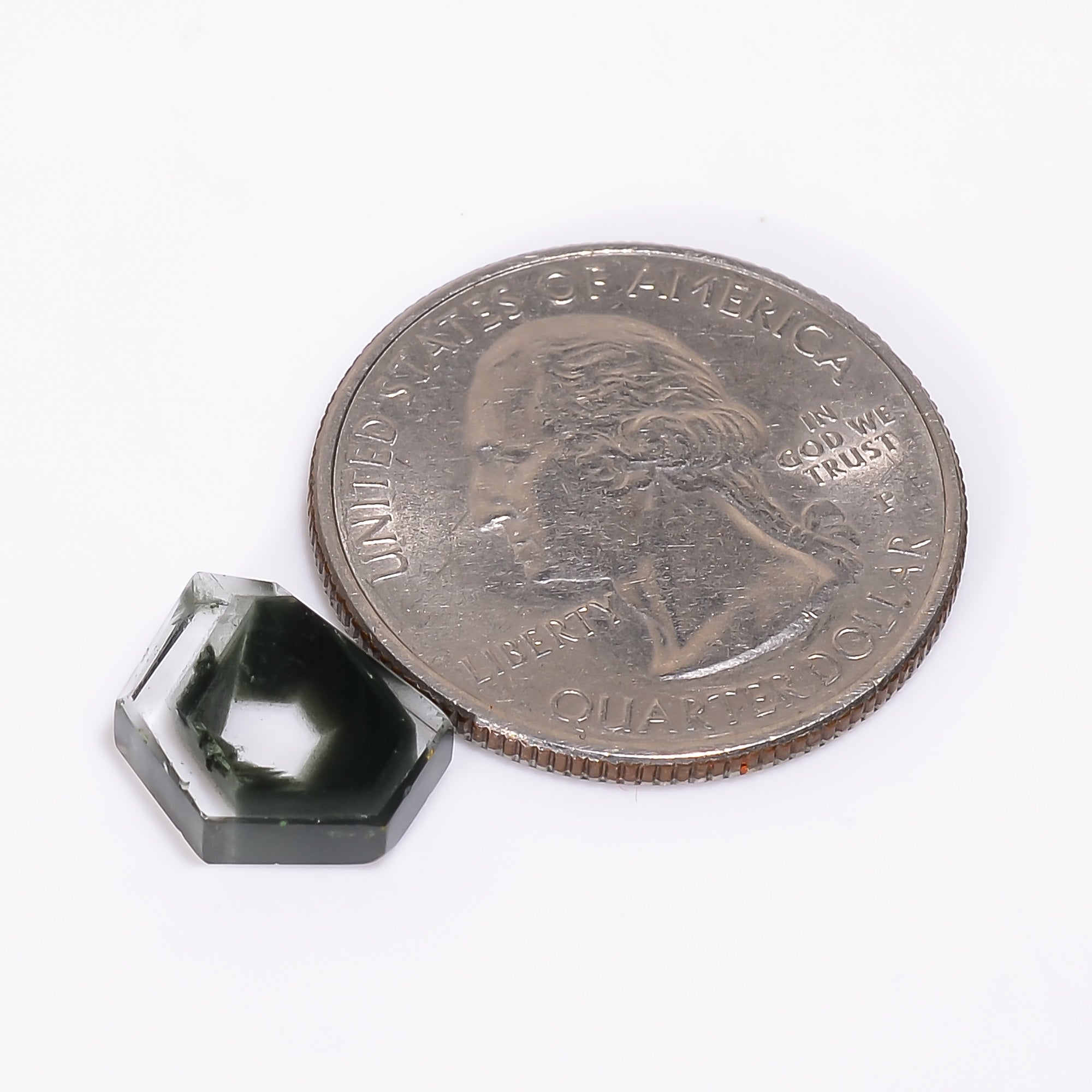 Green Phantom Quartz Fancy Shape Slice Loose Gemstone For Making Jewelry 3.5 Ct. 11X9X3 mm Y-9350