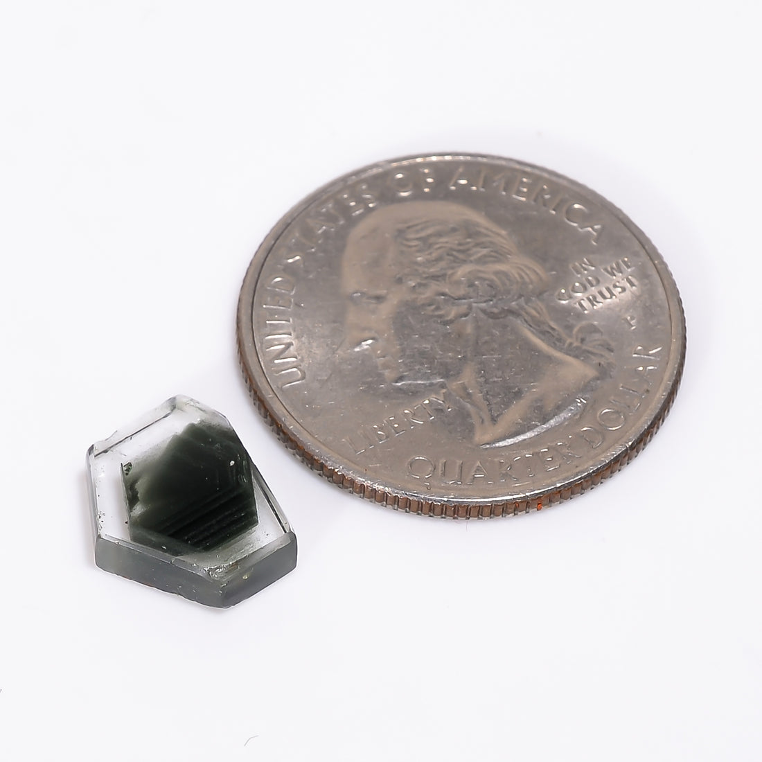 Green Phantom Quartz Fancy Shape Slice Loose Gemstone For Making Jewelry 3.5 Ct. 11X9X3 mm Y-9353