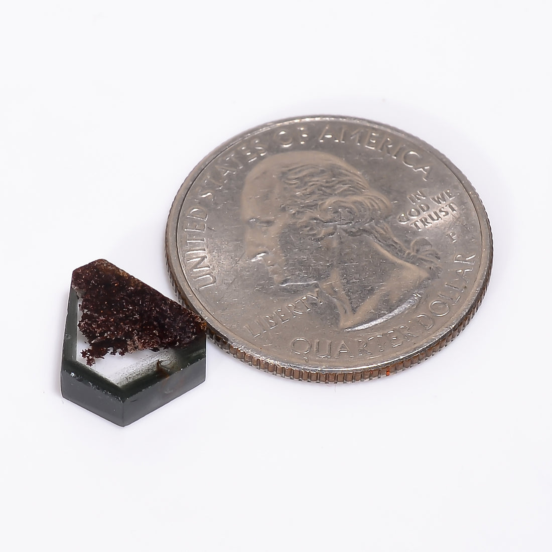 Green Phantom Quartz Fancy Shape Slice Loose Gemstone For Making Jewelry 4 Ct. 11X9X3 mm Y-9356