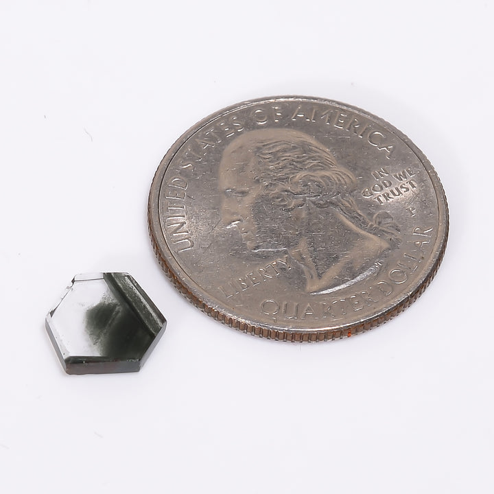 Green Phantom Quartz Fancy Shape Slice Loose Gemstone For Making Jewelry 2 Ct. 9X8X2 mm Y-9362