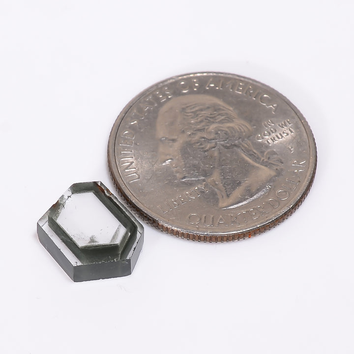 Green Phantom Quartz Fancy Shape Slice Loose Gemstone For Making Jewelry 4 Ct. 12X9X3 mm Y-9365