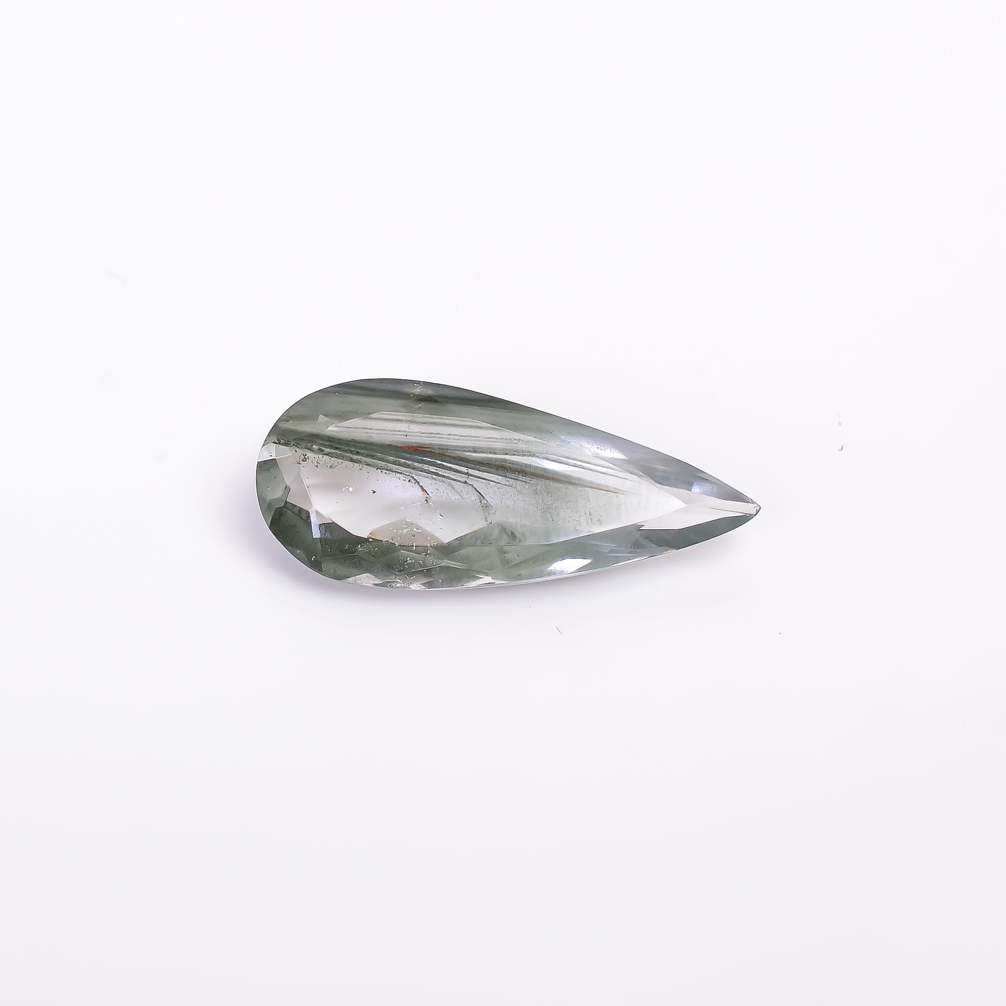 Green Phantom Quartz Pear Shape Cut Stone Loose Gemstone For Making Jewelry 7 Ct. 23X9X5 mm Y-9375