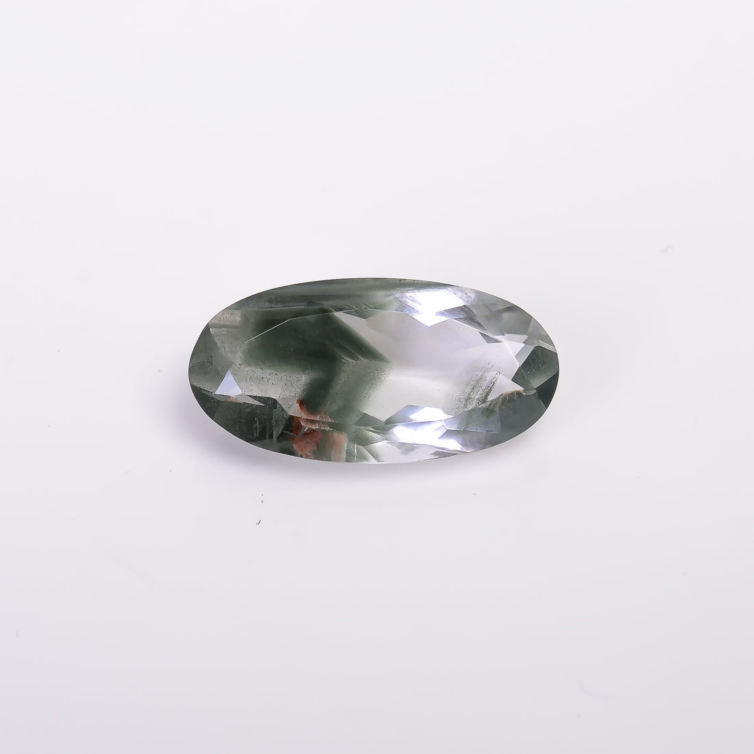 Green Phantom Quartz Oval Shape Cut Stone Loose Gemstone For Making Jewelry 11.5 Ct. 22X11X7 mm Y-9387
