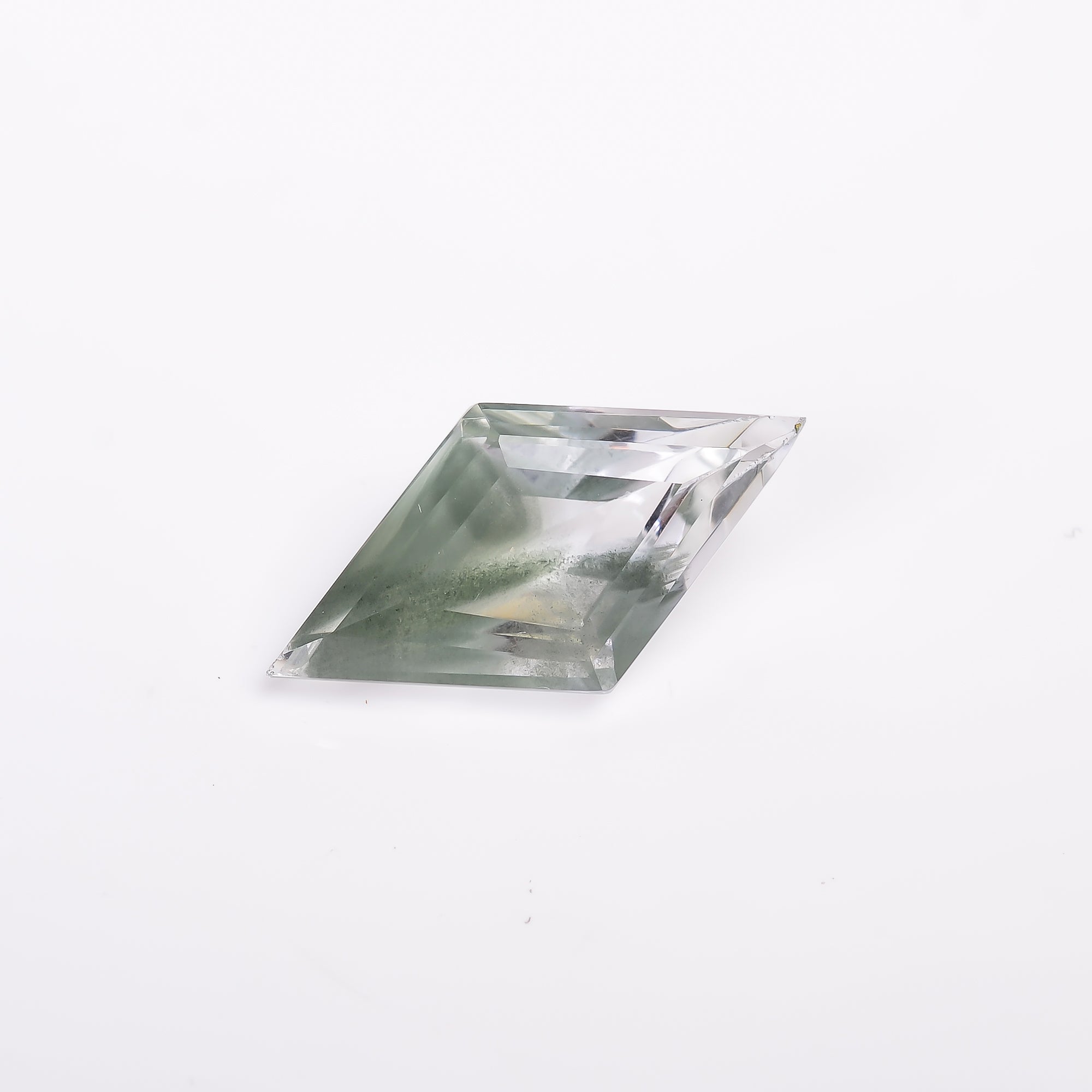 Green Phantom Quartz Flat Diamond Shape Cut Stone Loose Gemstone For Making Jewelry 13.5 Ct. 26X14X9 mm Y-9388