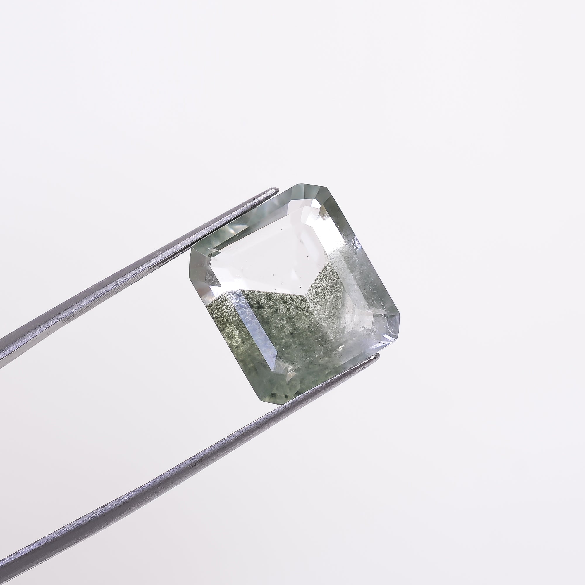 Green Phantom Quartz Radiant Shape Cut Stone Loose Gemstone For Making Jewelry 12.5 Ct. 15X14X7 mm Y-9389