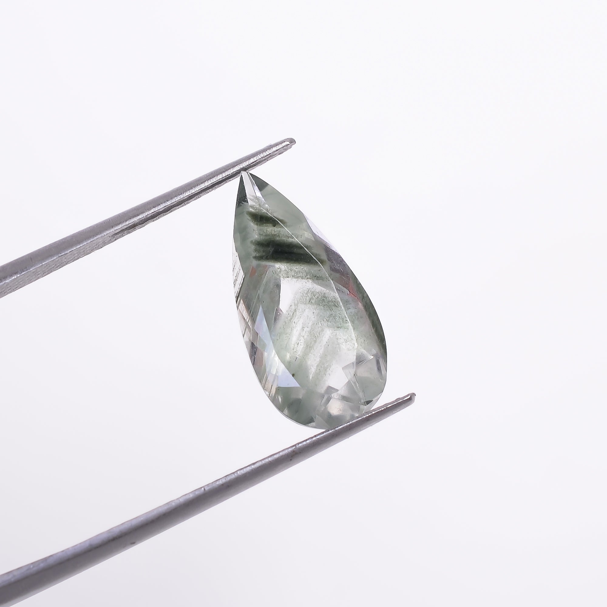 Green Phantom Quartz Pear Shape Cut Stone Loose Gemstone For Making Jewelry 4 Ct. 16X8X5 mm Y-9392