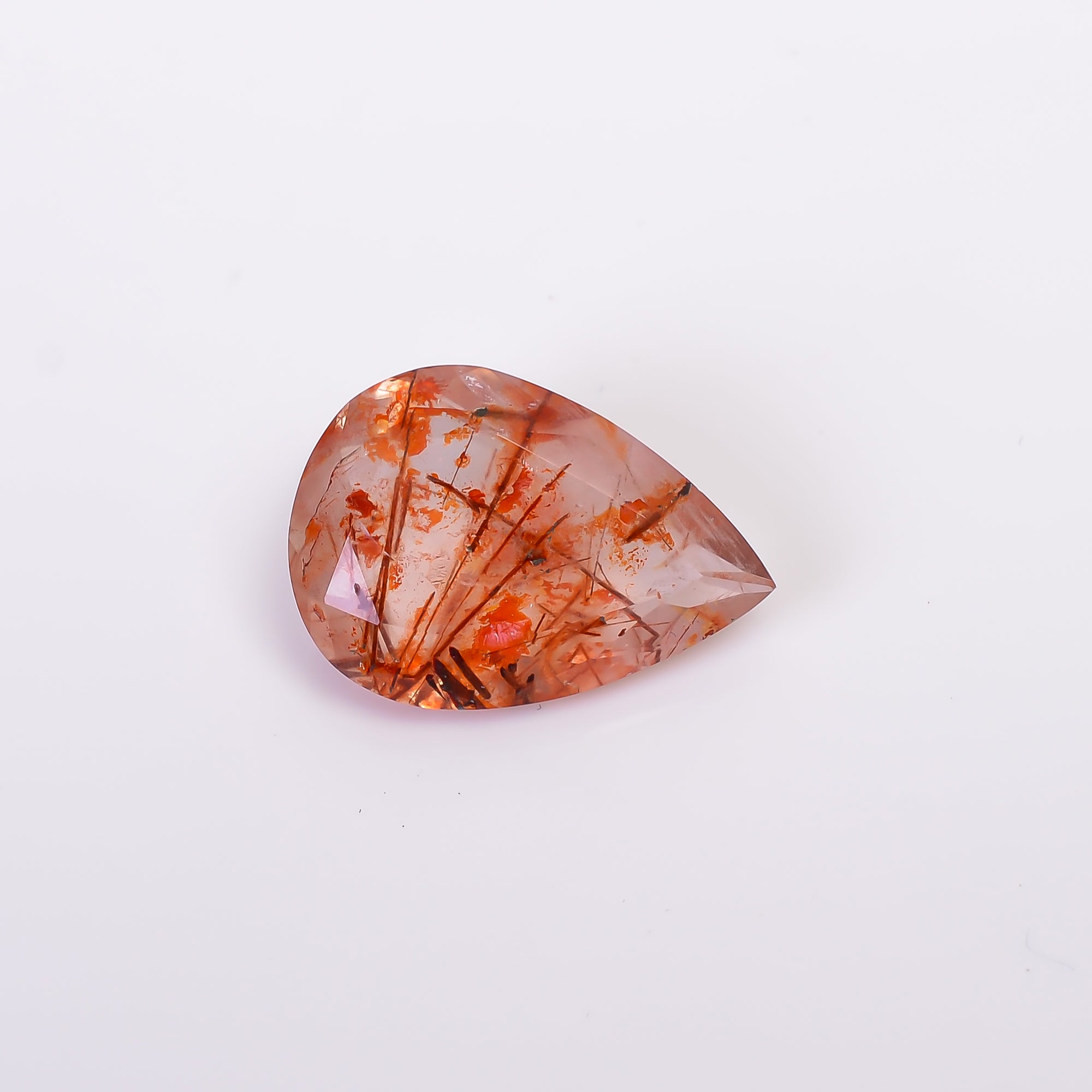 Quartz With Iron Inclusion Pear Shape Cut Stone Loose Gemstone For Making Jewelry 8.5 Ct. 18X13X6 mm Y-9402