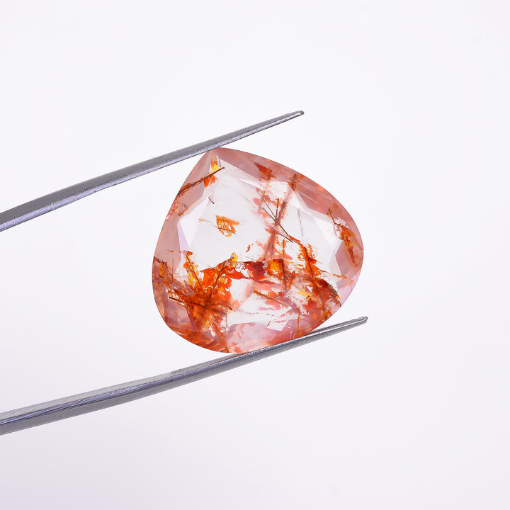 Quartz With Iron Inclusion Heart Shape Cut Stone Loose Gemstone For Making Jewelry 22 Ct. 21X21X7 mm Y-9406