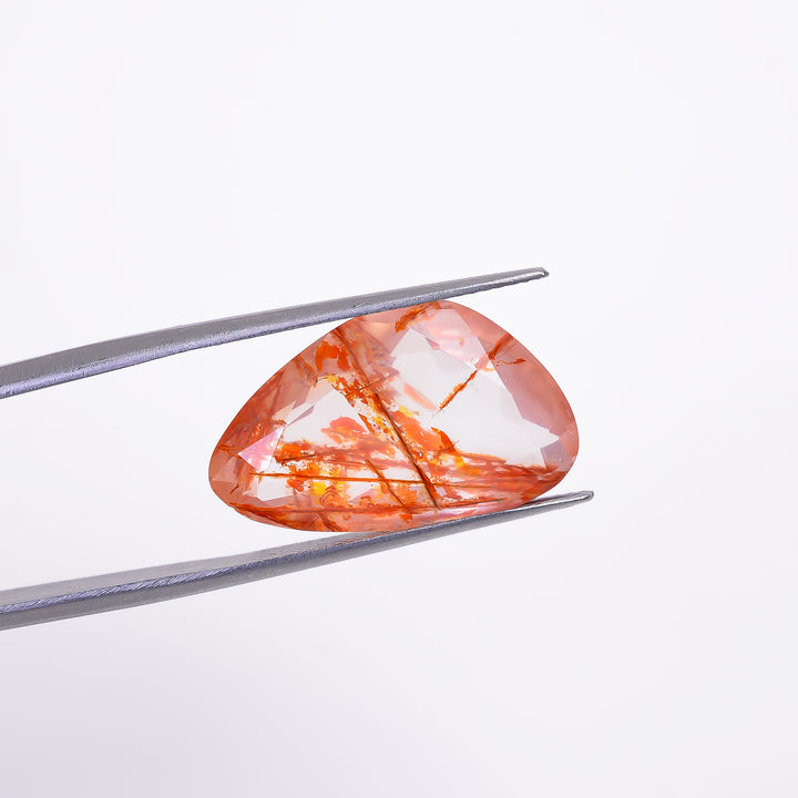 Quartz With Iron Inclusion Fancy Shape Cut Stone Loose Gemstone For Making Jewelry 13 Ct. 22X14X7 mm Y-9407