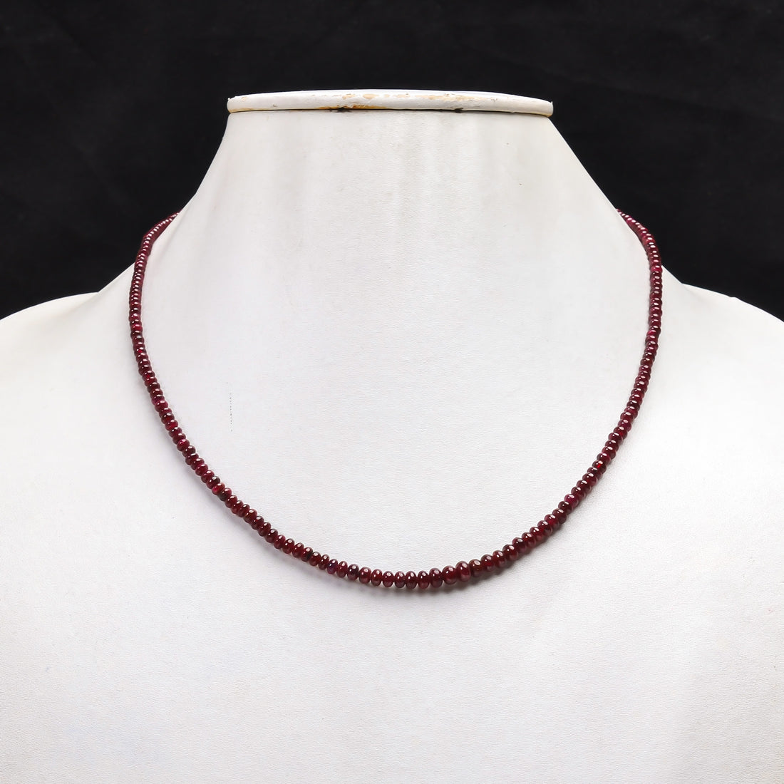 Natural Pink Ruby Gemstone Rondelle Shape Smooth Beads Necklace 17-19" 2*2 5*5 MM, 55 Ct. YN-144