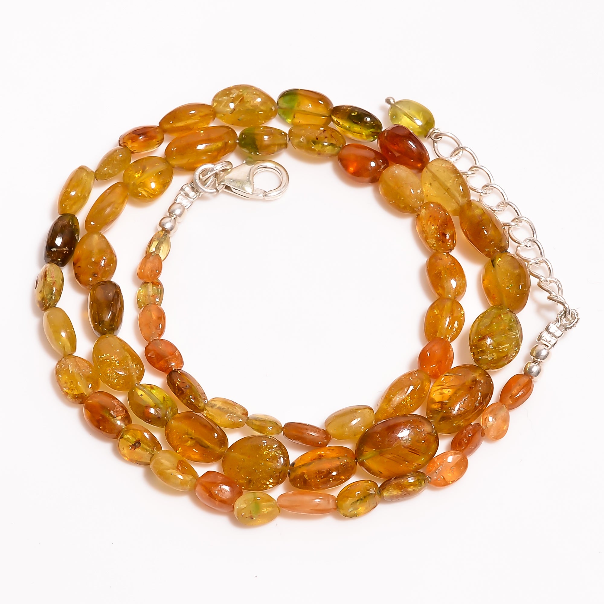 Multi Tourmaline Natural Gemstone Oval Shape Smooth Beads Necklace 17-20" ,4X4 11X8 mm 93.5 Ct. YN-201