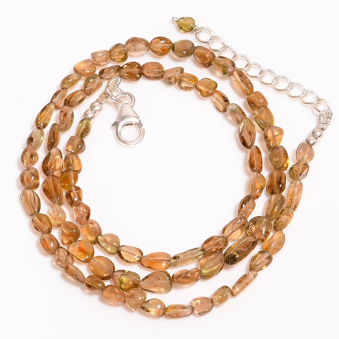 Brown Tourmaline Natural Gemstone Tumbled Shape Smooth Beads Necklace 17-19" ,4X4 7X5 mm 51.5 Ct. YN-216