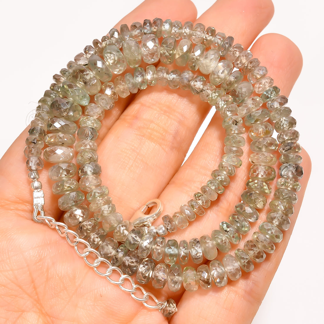 Zircon Natural Gemstone Rondelle Shape Faceted Beads Necklace 17-19" ,3X3 8X8 mm 191.5 Ct. YN-238