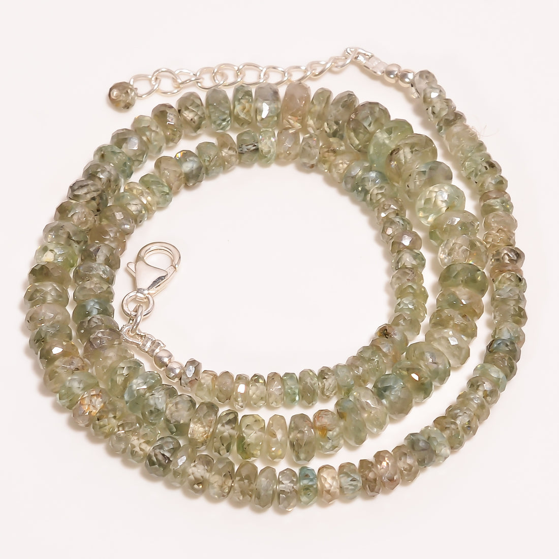 Zircon Natural Gemstone Rondelle Shape Faceted Beads Necklace 17-19" ,3X3 8X8 mm 191.5 Ct. YN-238