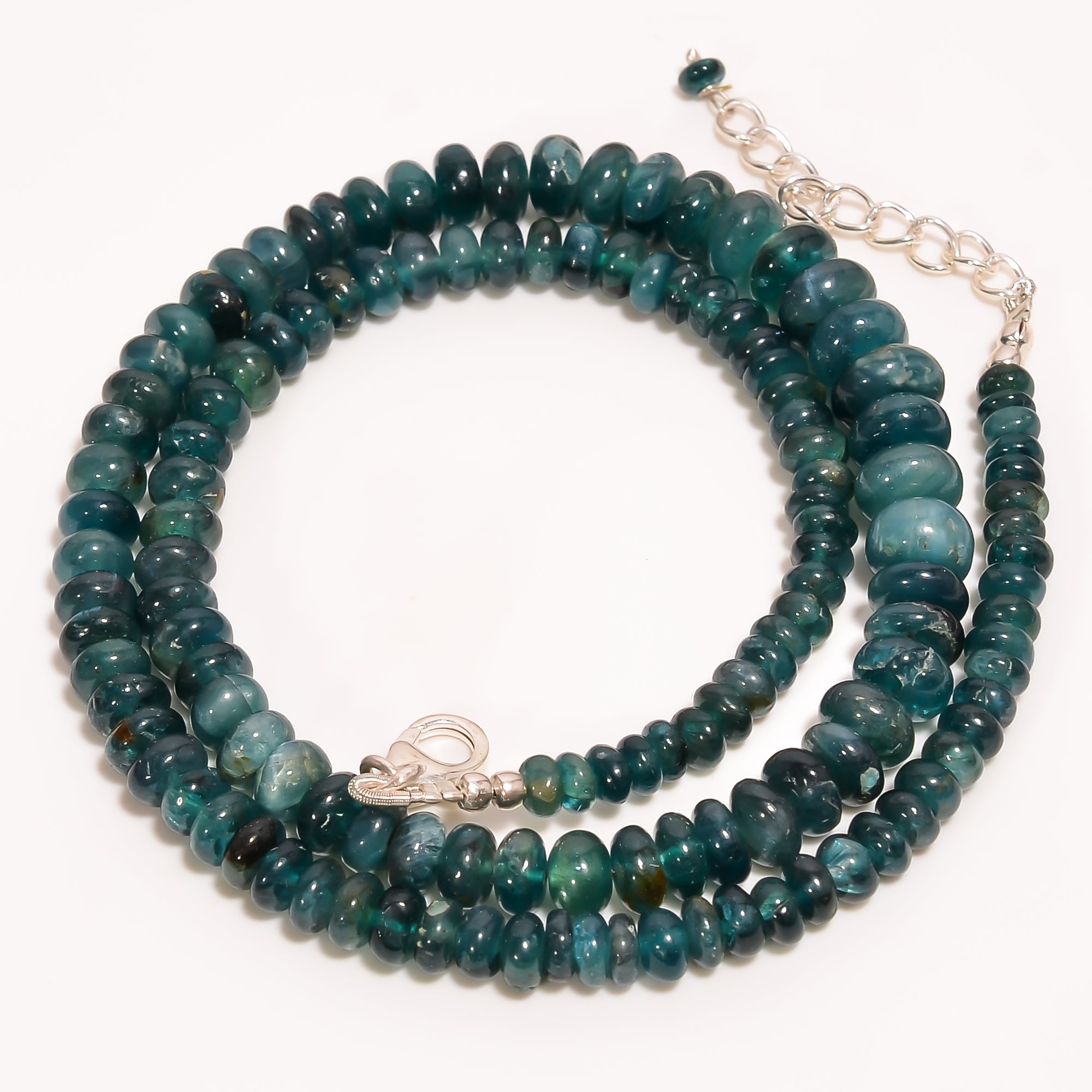 Grandidierite Natural Gemstone Rondelle Shape Smooth Beads Necklace 17-19" ,3X3 8X8 mm 127 Ct. YN-293