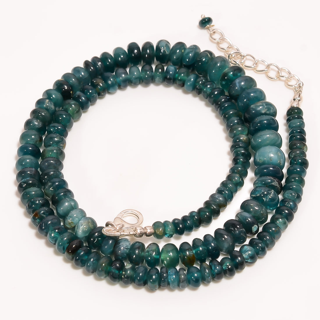 Grandidierite Natural Gemstone Rondelle Shape Smooth Beads Necklace 17-19" ,3X3 8X8 mm 127 Ct. YN-293