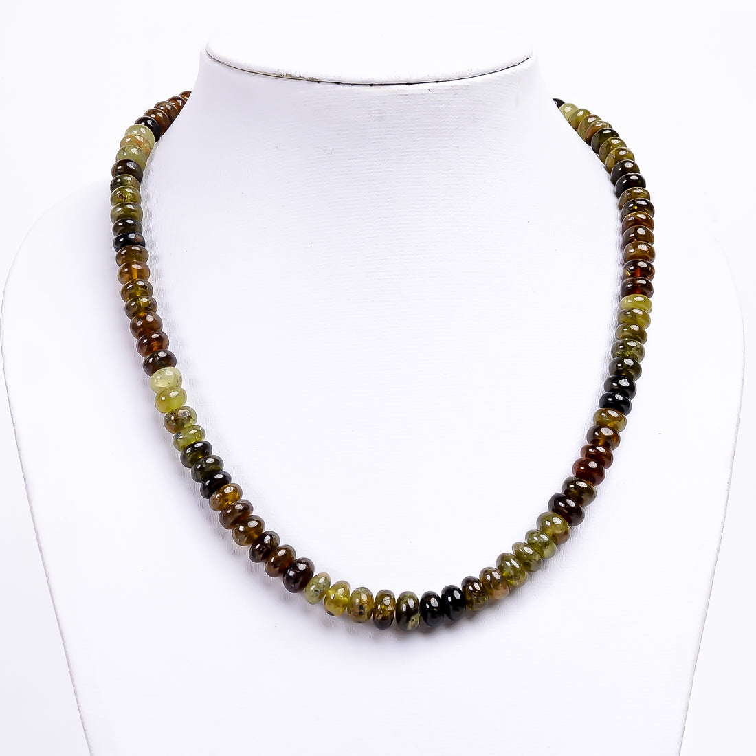 Grossular Garnet Natural Gemstone Rondelle Shape Smooth Necklace 17-19" Beads 8X8 9X9 mm, 288 Ct. YN-373