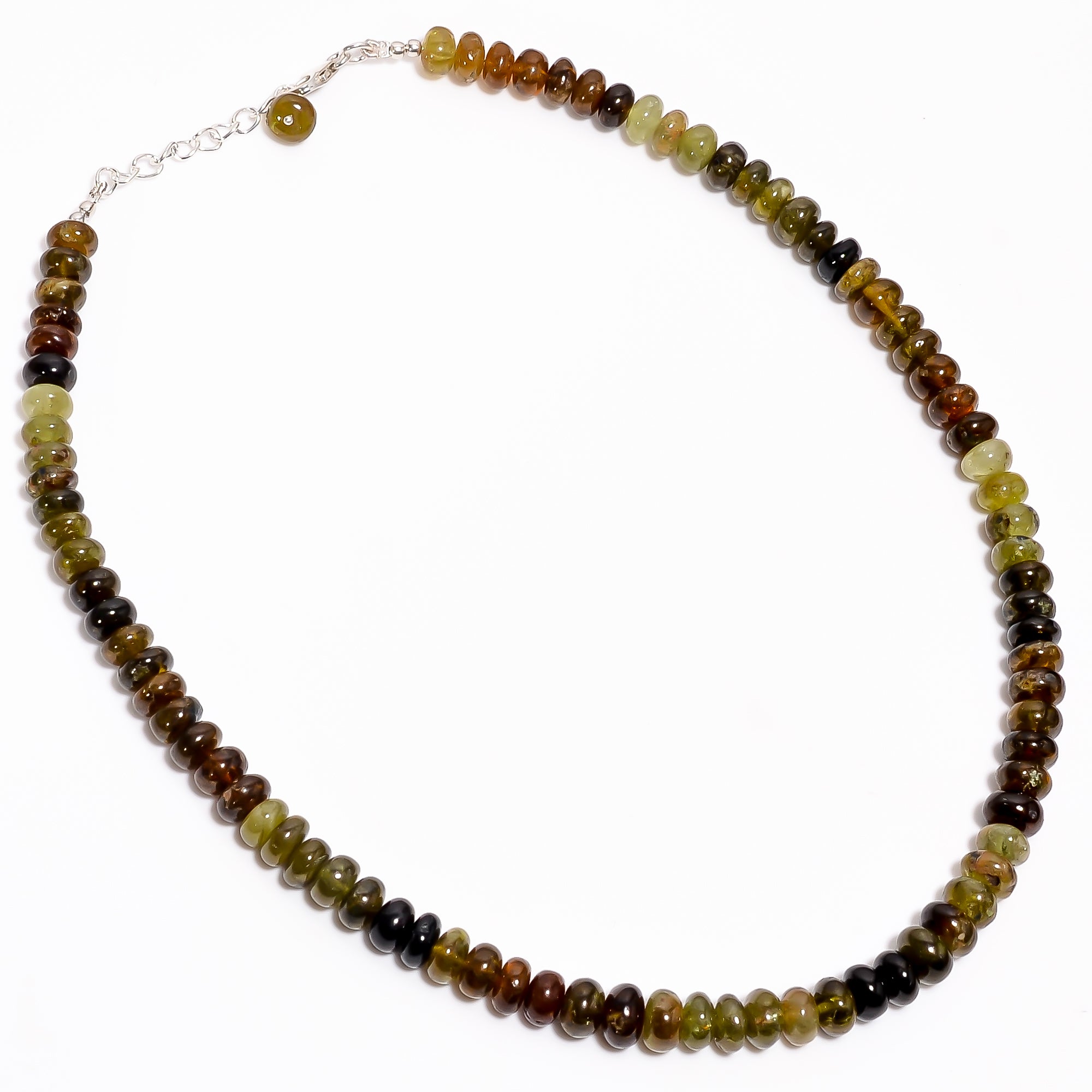 Grossular Garnet Natural Gemstone Rondelle Shape Smooth Necklace 17-19" Beads 8X8 9X9 mm, 288 Ct. YN-373