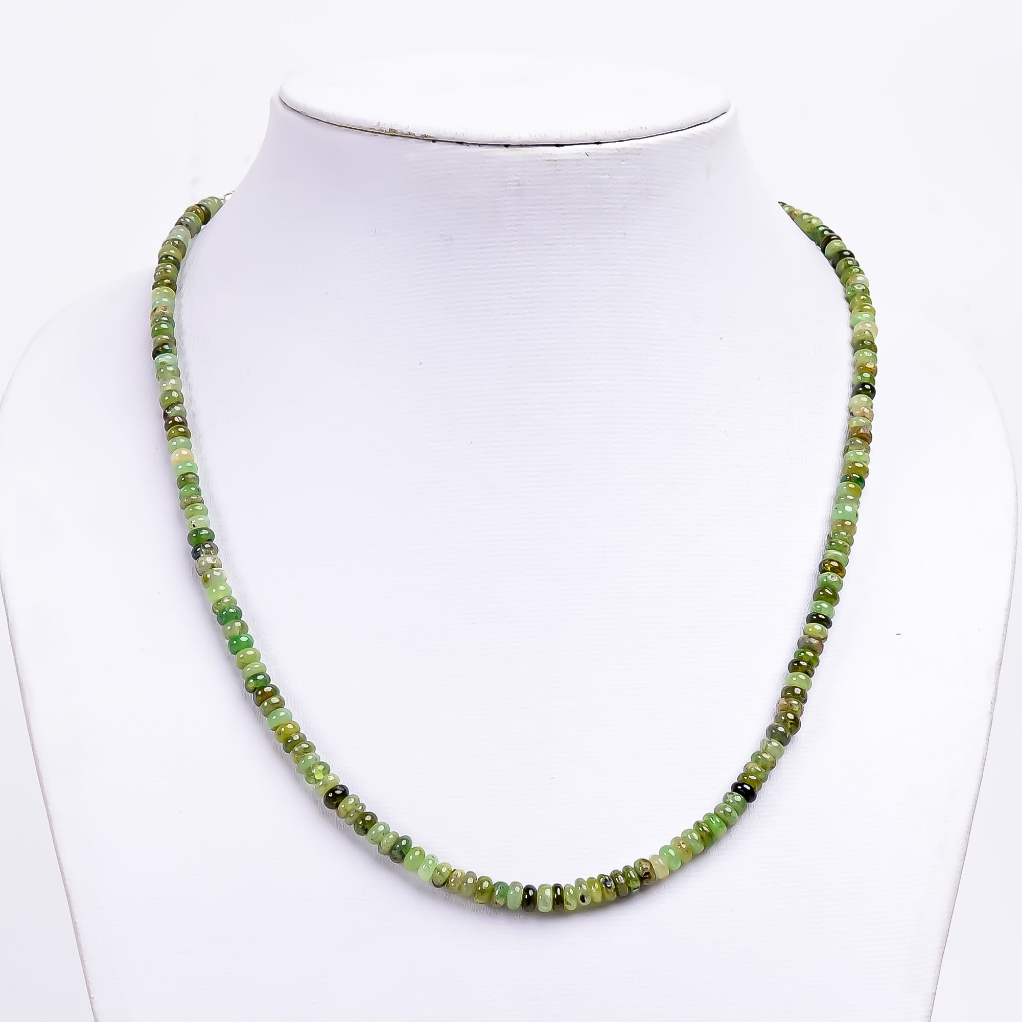 Grossular Garnet Natural Gemstone Rondelle Shape Smooth Necklace 17-19" Beads 4X4X3 mm, 97.5 Ct. YN-374