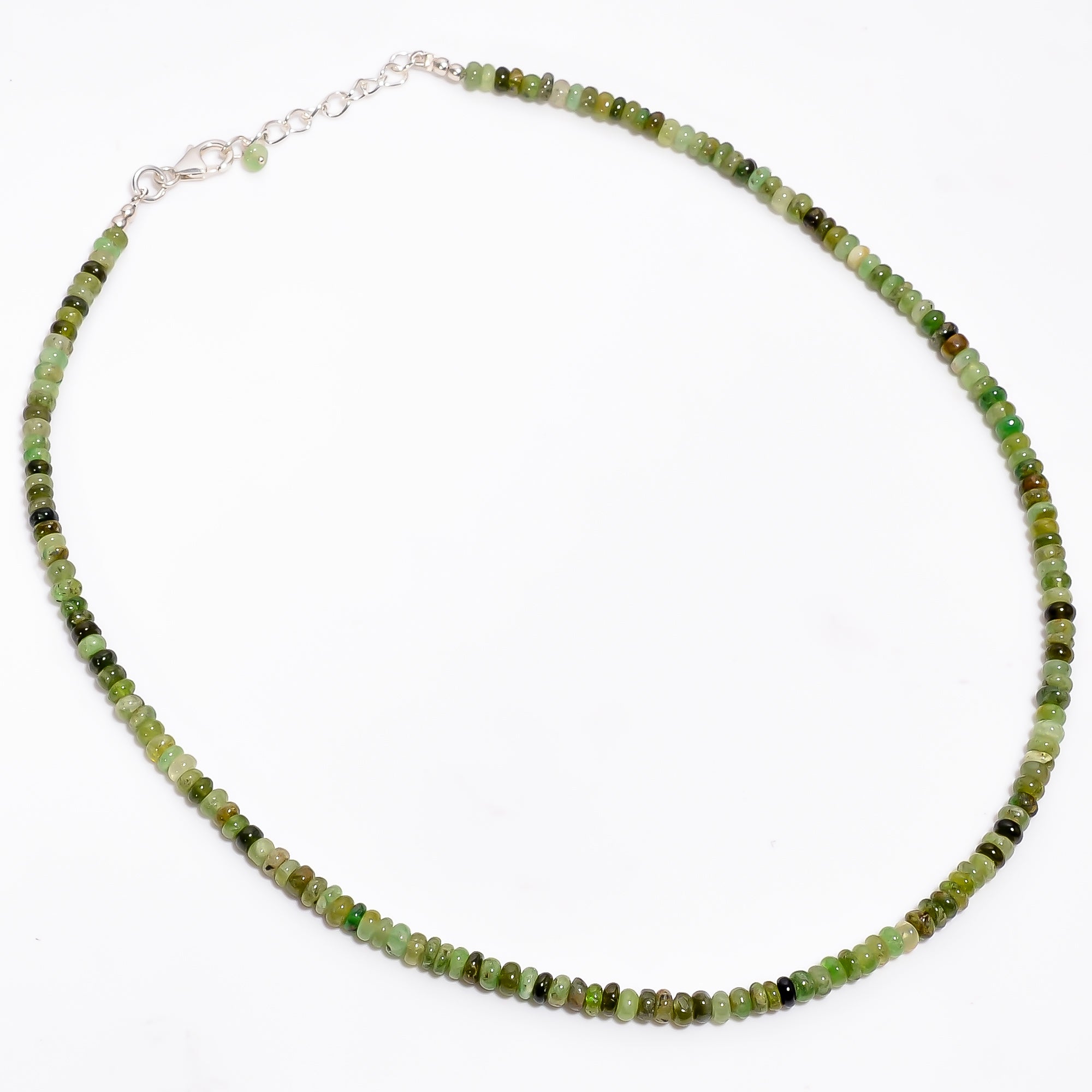 Grossular Garnet Natural Gemstone Rondelle Shape Smooth Necklace 17-19" Beads 4X4X3 mm, 97.5 Ct. YN-374