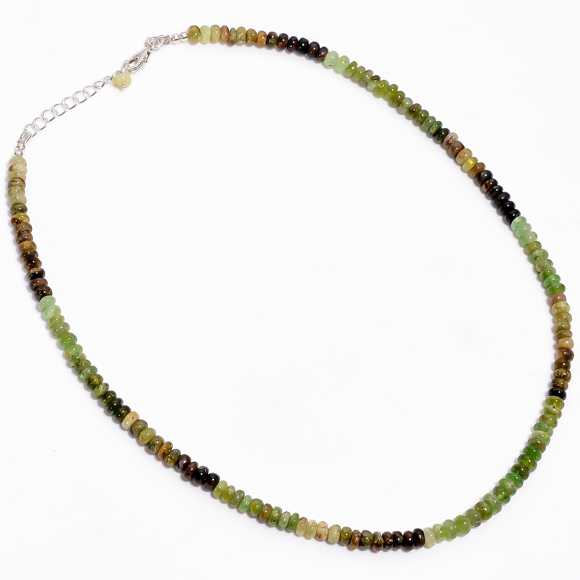Grossular Garnet Natural Gemstone Rondelle Shape Smooth Necklace 17-19" Beads 5X5X3 mm, 120 Ct. YN-375