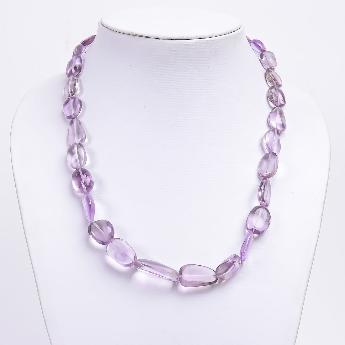 Amethyst Natural Gemstone Tumbled Shape Smooth Necklace 17-19" Beads 12X12 24X12 mm, 233 Ct. YN-391