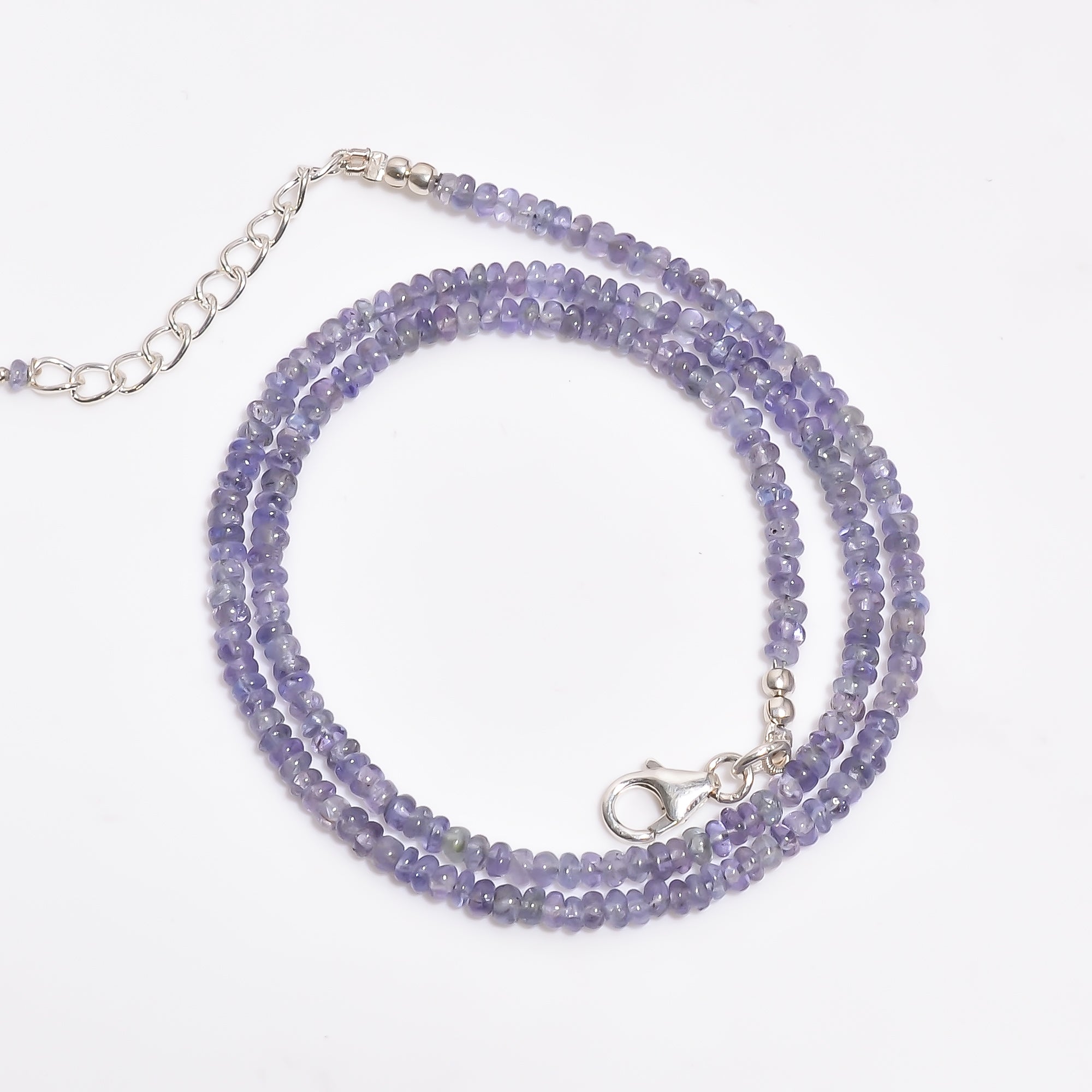 Tanzanite Natural Gemstone Rondelle Shape Smooth Necklace 17-19" Beads 3X3X2 mm, 49 Ct. YN-408