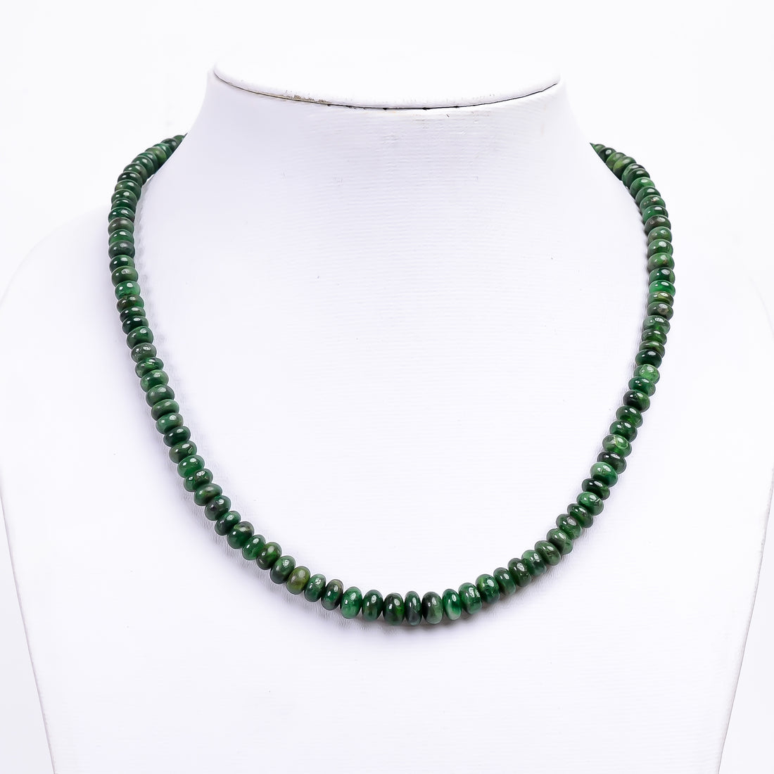 Tsavorite Natural Gemstone Rondelle Shape Smooth Necklace 17-19" Beads 5X5 7X7 mm, 168 Ct. YN-409